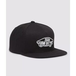 VANS Snapback Hat Mens One Size Adjustable Classic Off the Wall Patch Logo Black